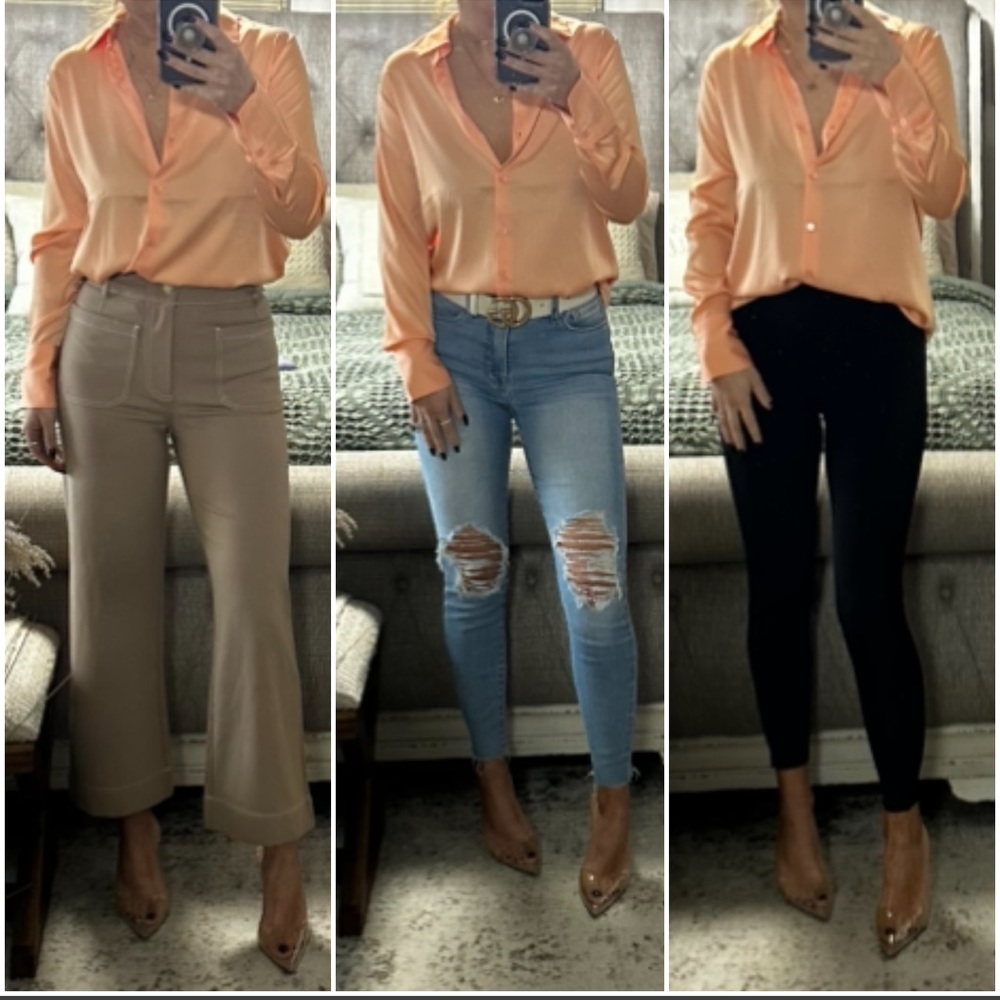 New🧡Summer cantaloupe spring blouse